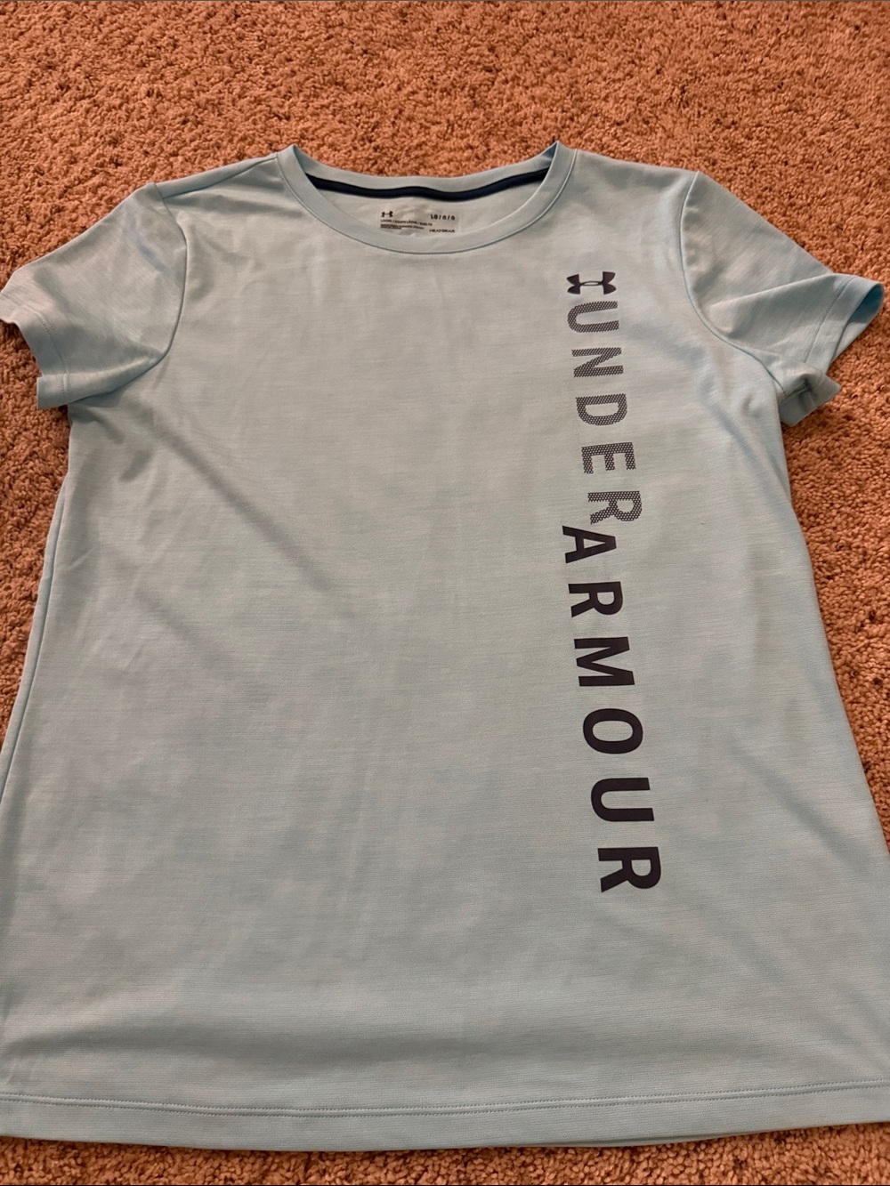 Under Armour Light Blue Vertical Logo Performance Tee